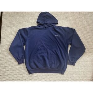 Vintage‎ Carhartt Embroidered Navy Hoodie Sweatshirt Large